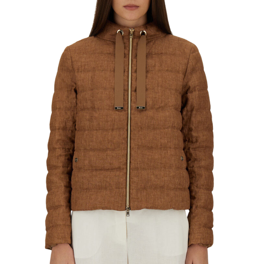 Jacket In New Linen in Tobacco