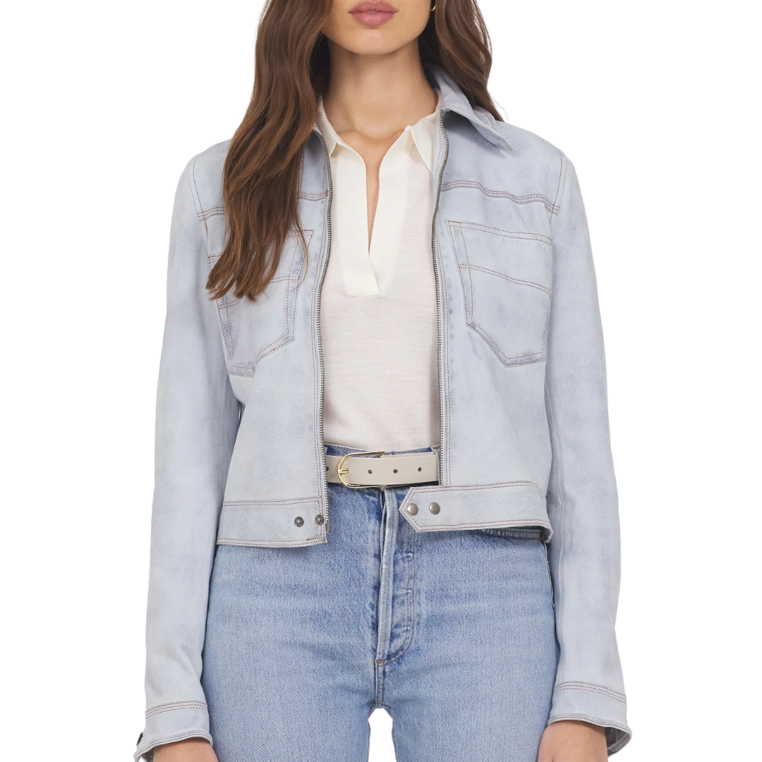 Hayden Waxed Suede Jacket in Cloud