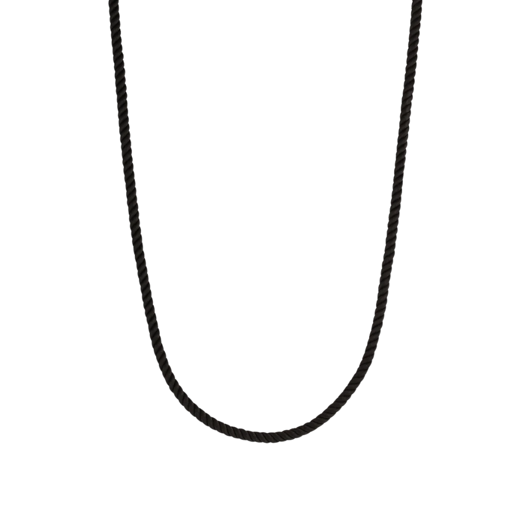 Coco Silk Cord Necklace in Noir