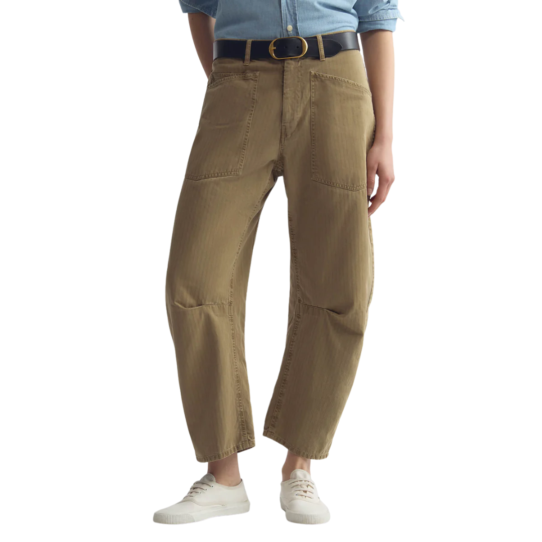 Shon Herringbone Pant in French Khaki