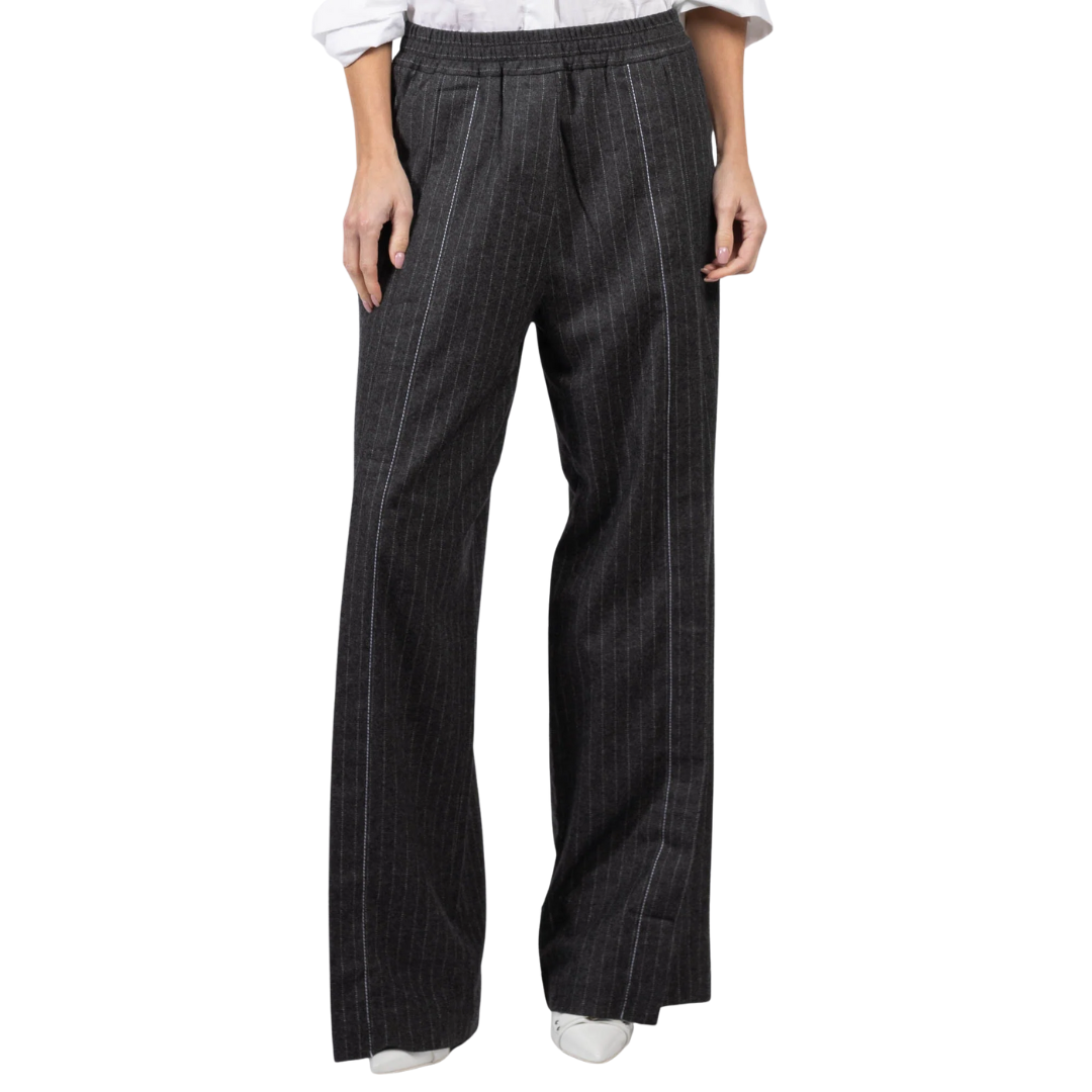 Pinstripe Soft Trousers in Graphite