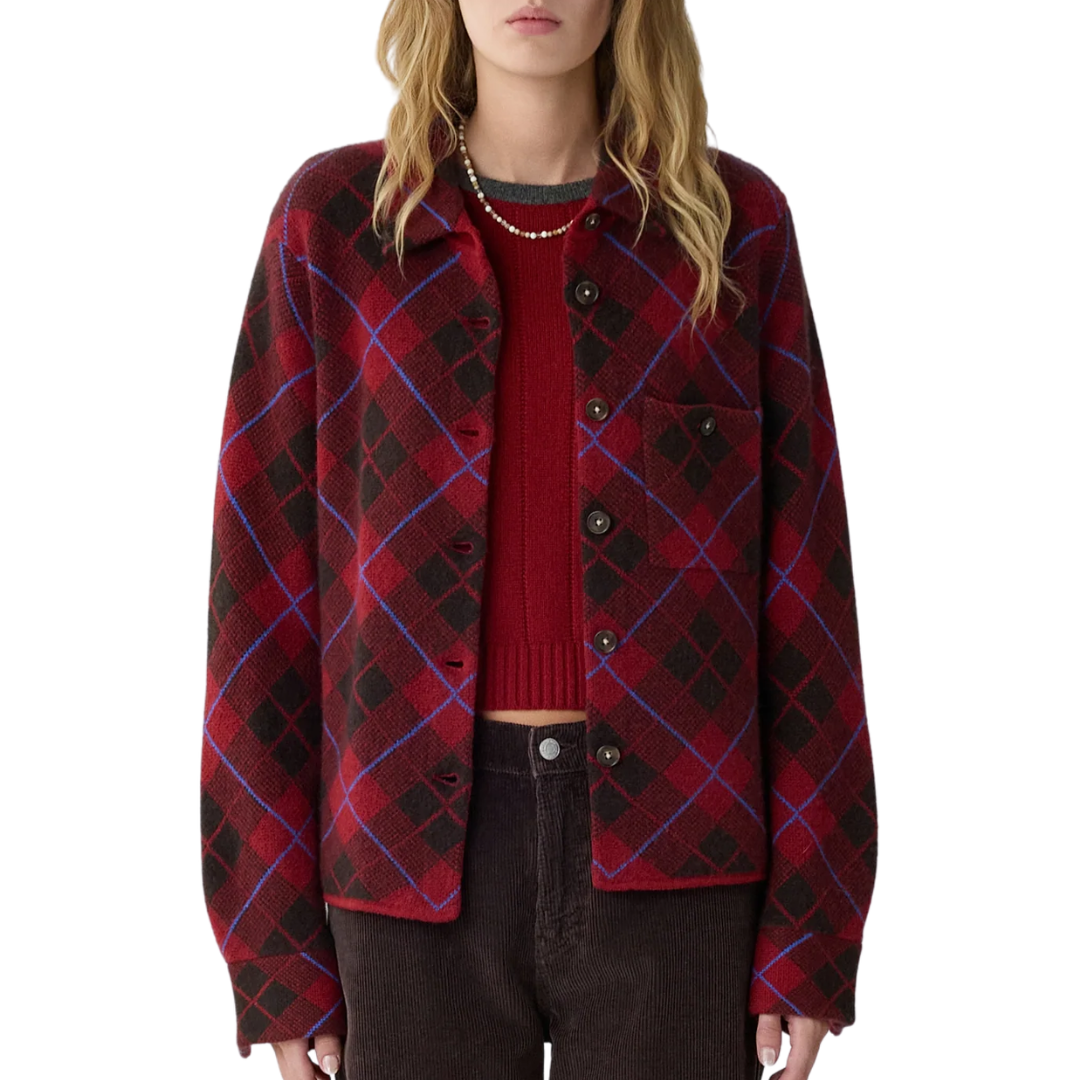 Dylan Plaid Shirt in Carmine Combo