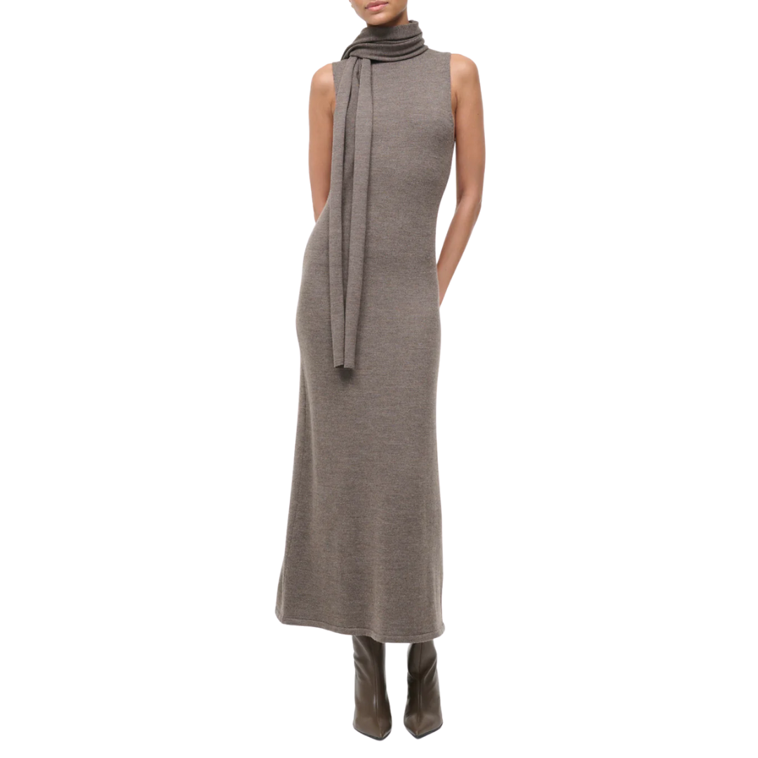 Canal Midi Dress in Truffle