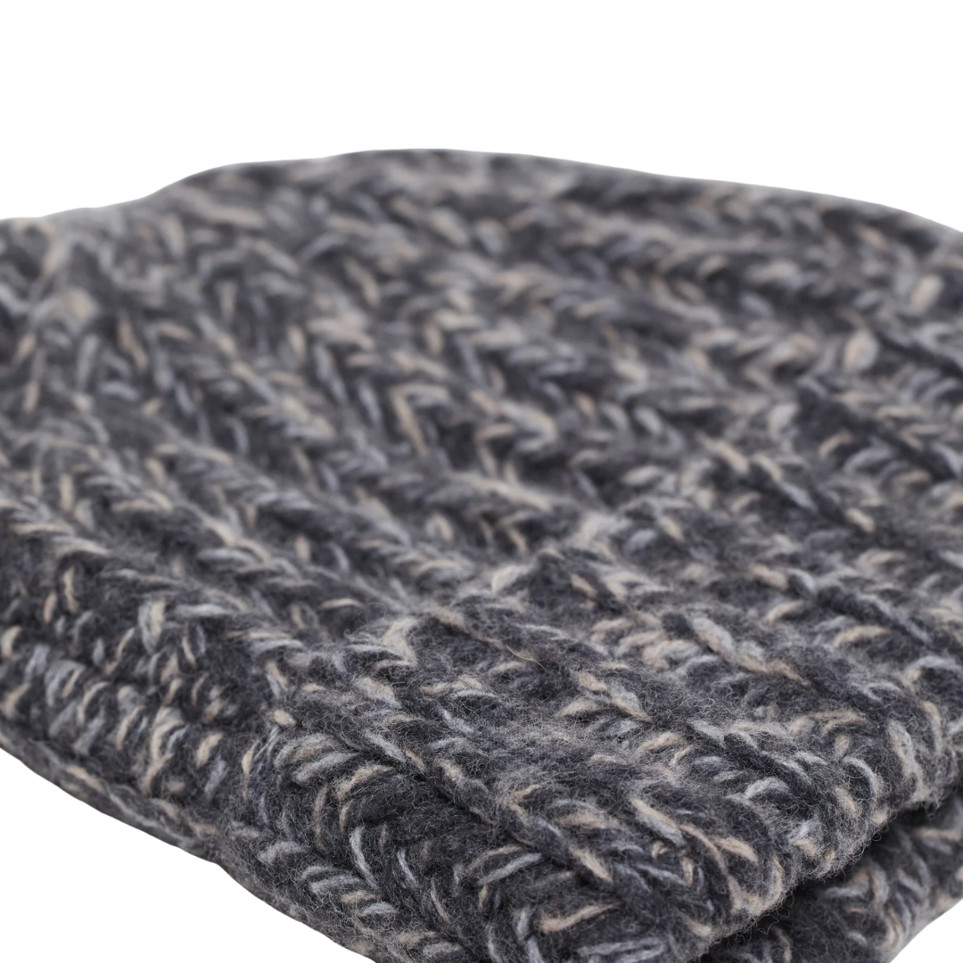 Knitted Hat in Dark Grey Multi