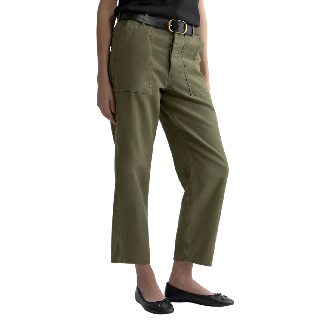 Earl Cotton Pant in Olive Fatigue
