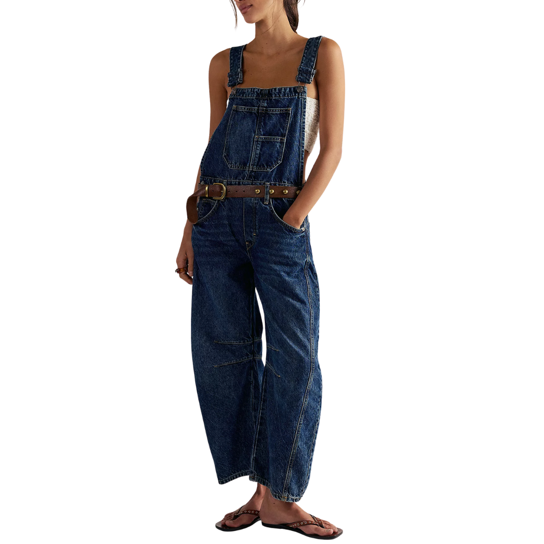 We The Free Good Luck Barrel Overalls in Deep End