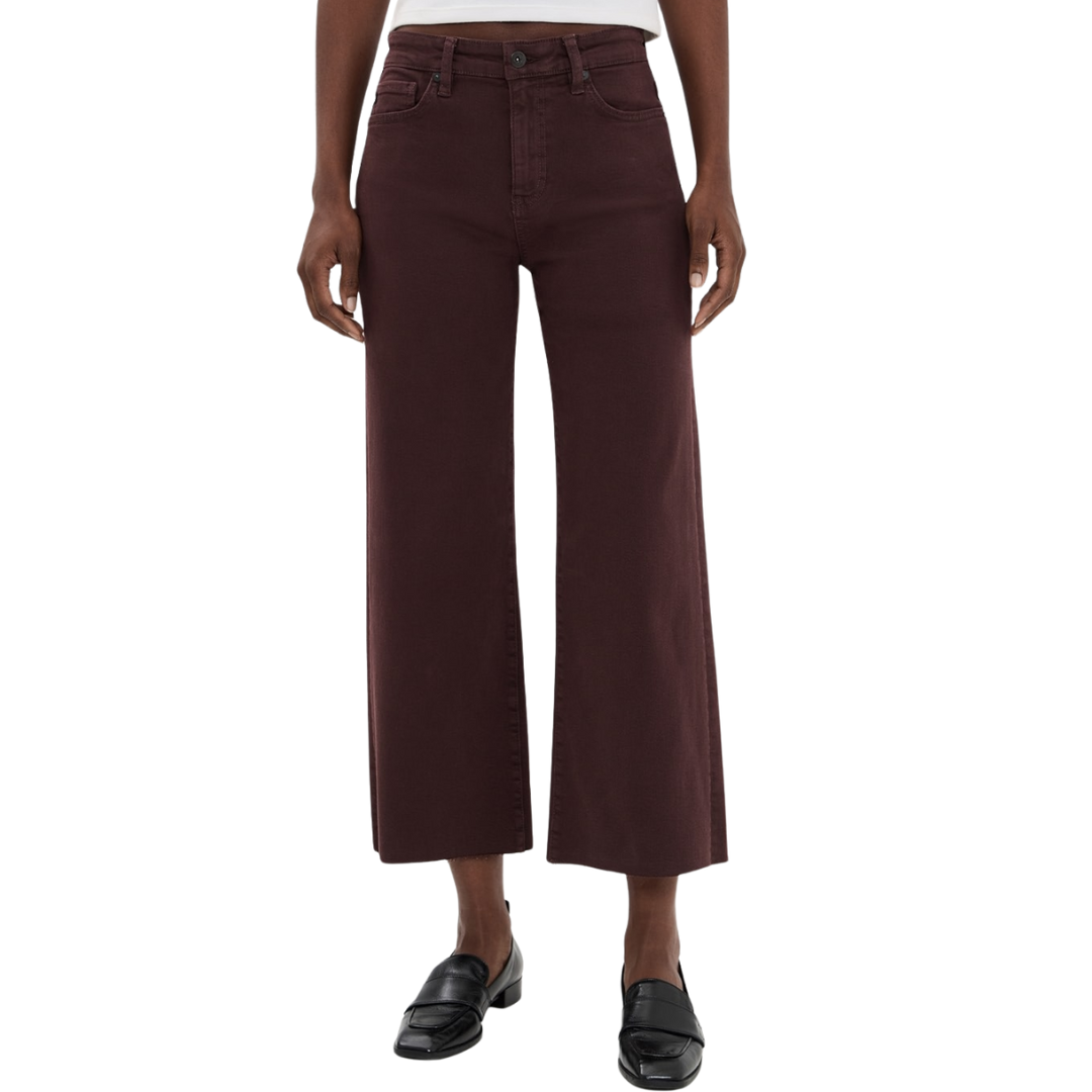 Saige Wide Leg Crop in Coffee Bean