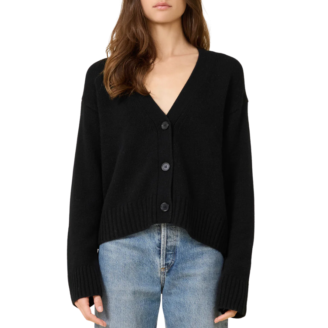Aster Cashmere Cardigan in Black