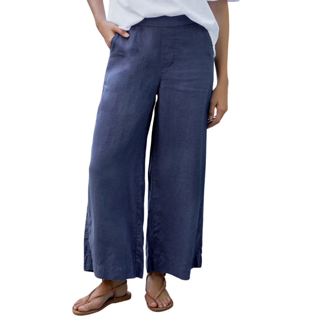 Maisie Wide-Leg Pull-On Pant in Navy
