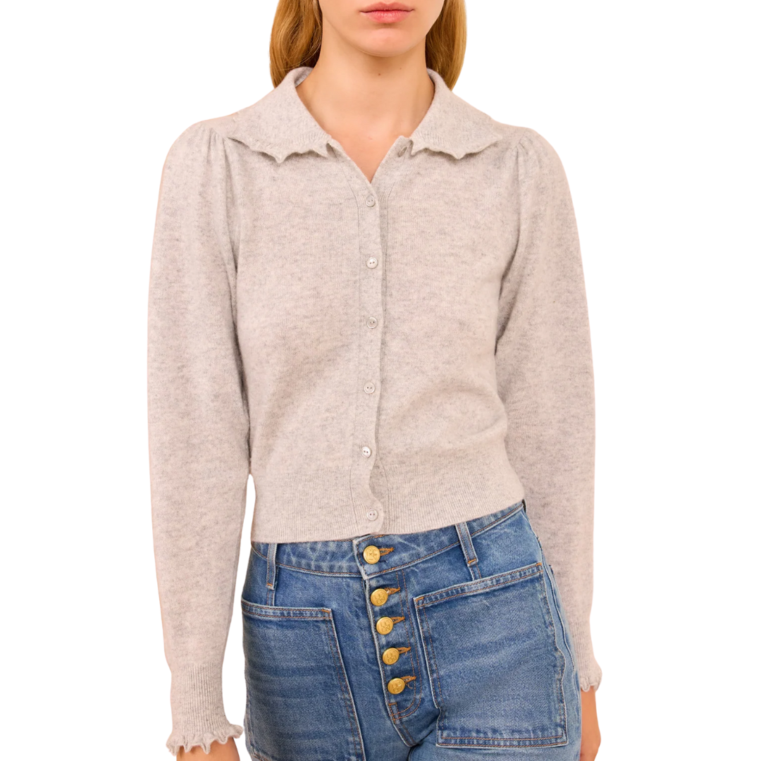 Kalila Collared Cardigan in Pebble