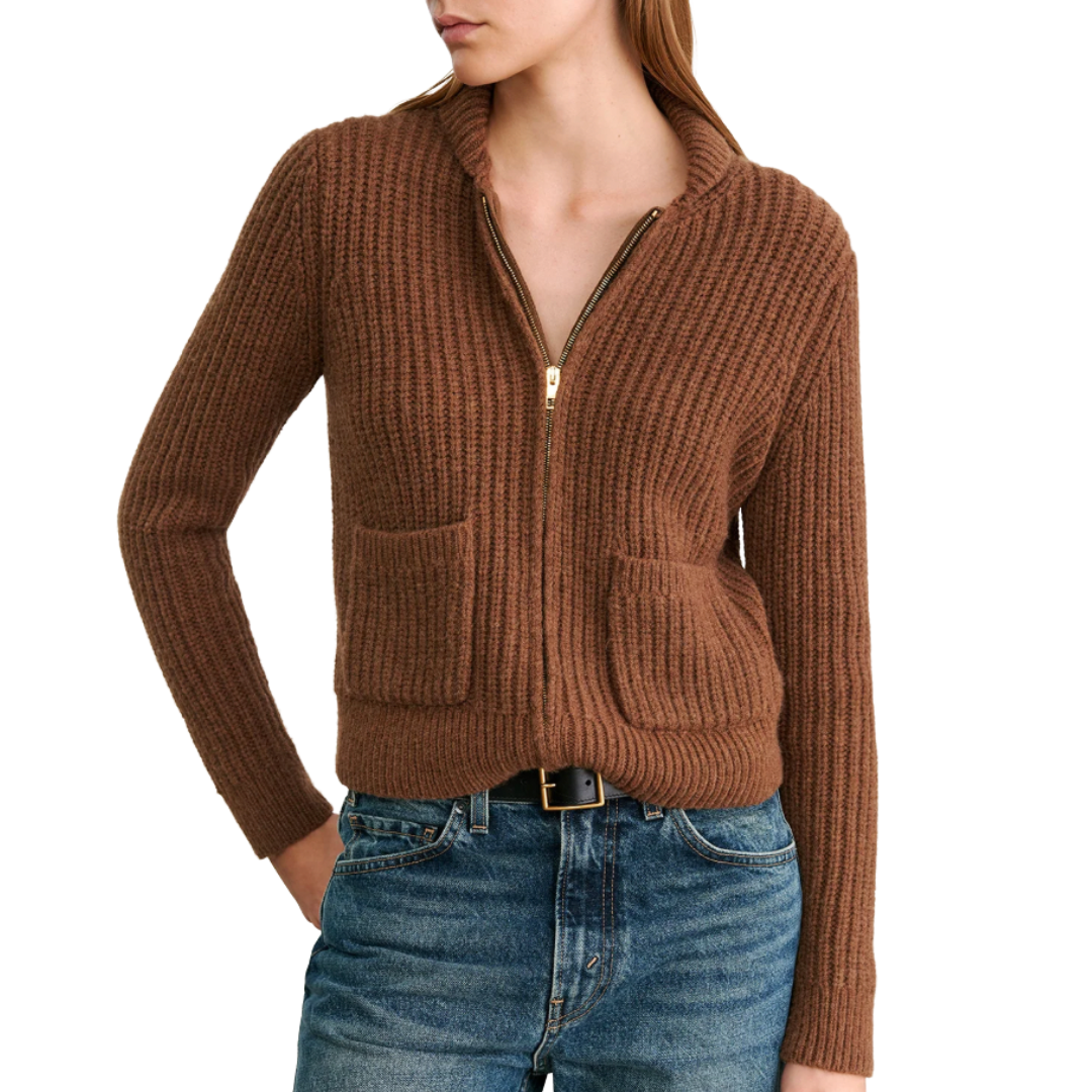 Tessen Cardigan in Dark Camel
