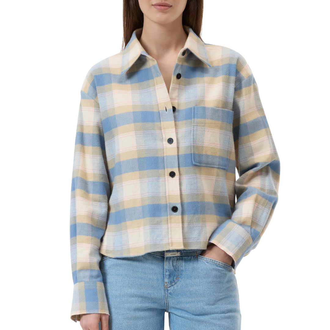 Cotton Shirt Blouse in Powder Blue