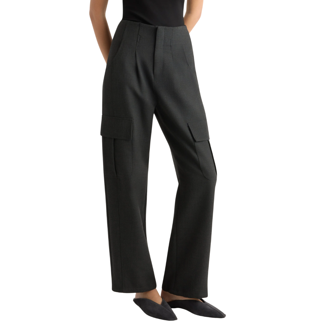 Lynda Tailored Utility Pant in Heather Charcoal