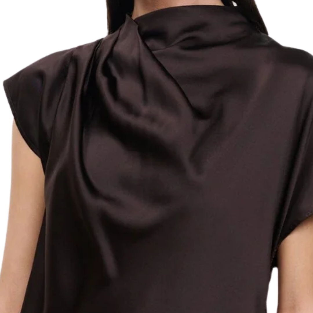 Davina Silk Top in Earth