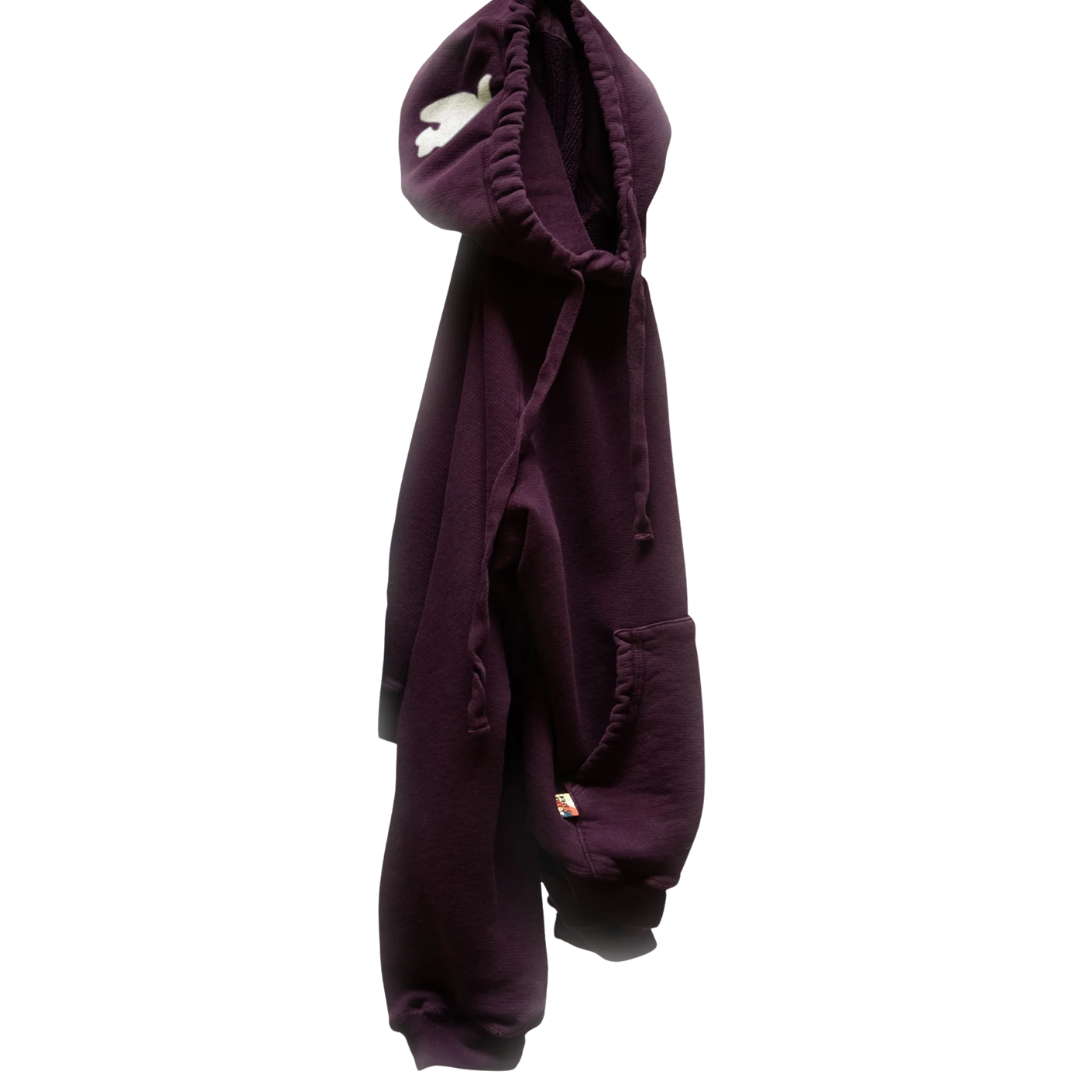 Basicgoodness Terry Fluff Hoodie in Eggplant