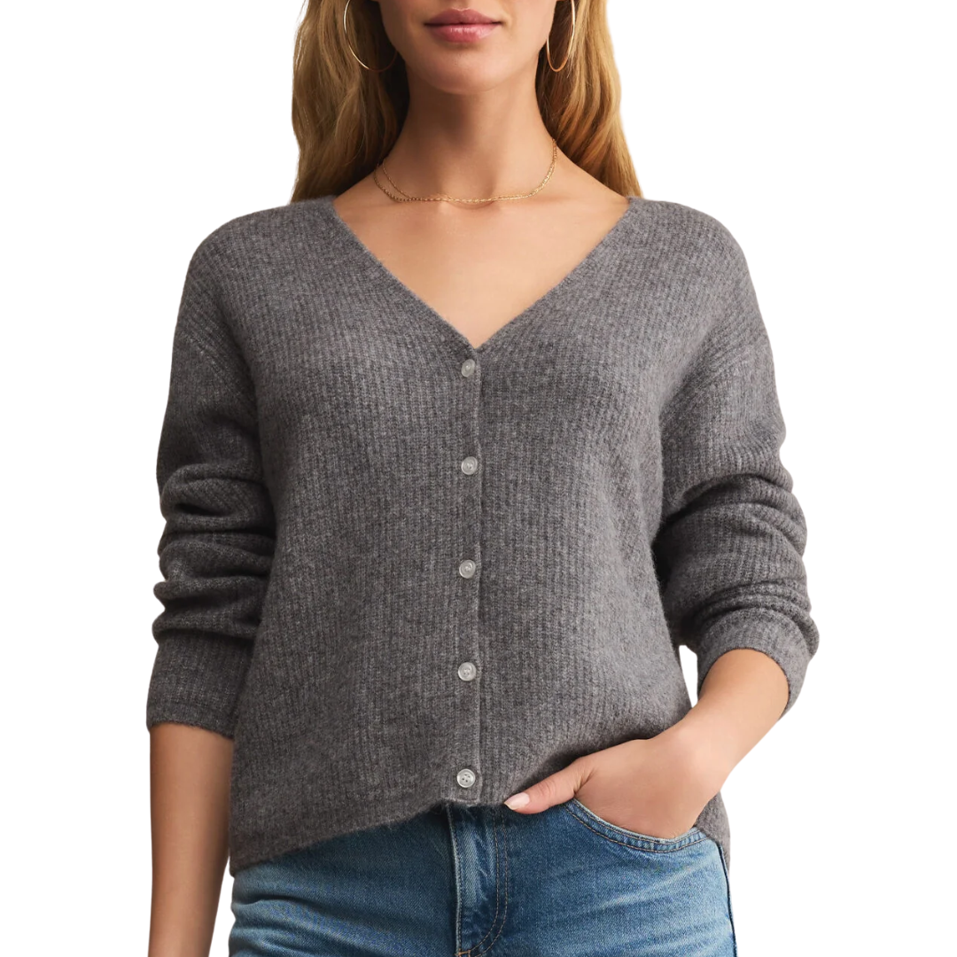 Emile Cardigan Classic in Heather Grey