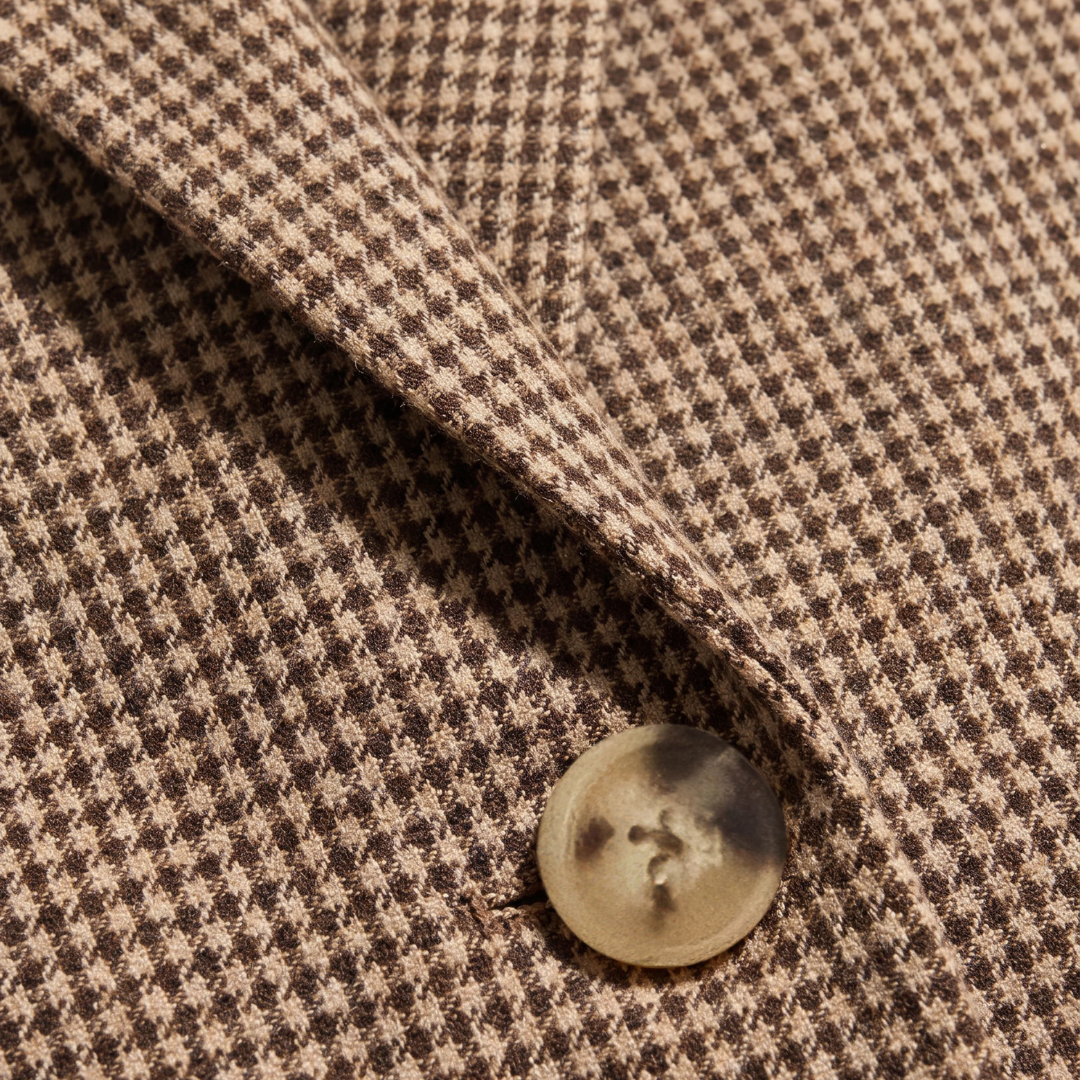 Evan Houndstooth Blazer in Dark Chocolate