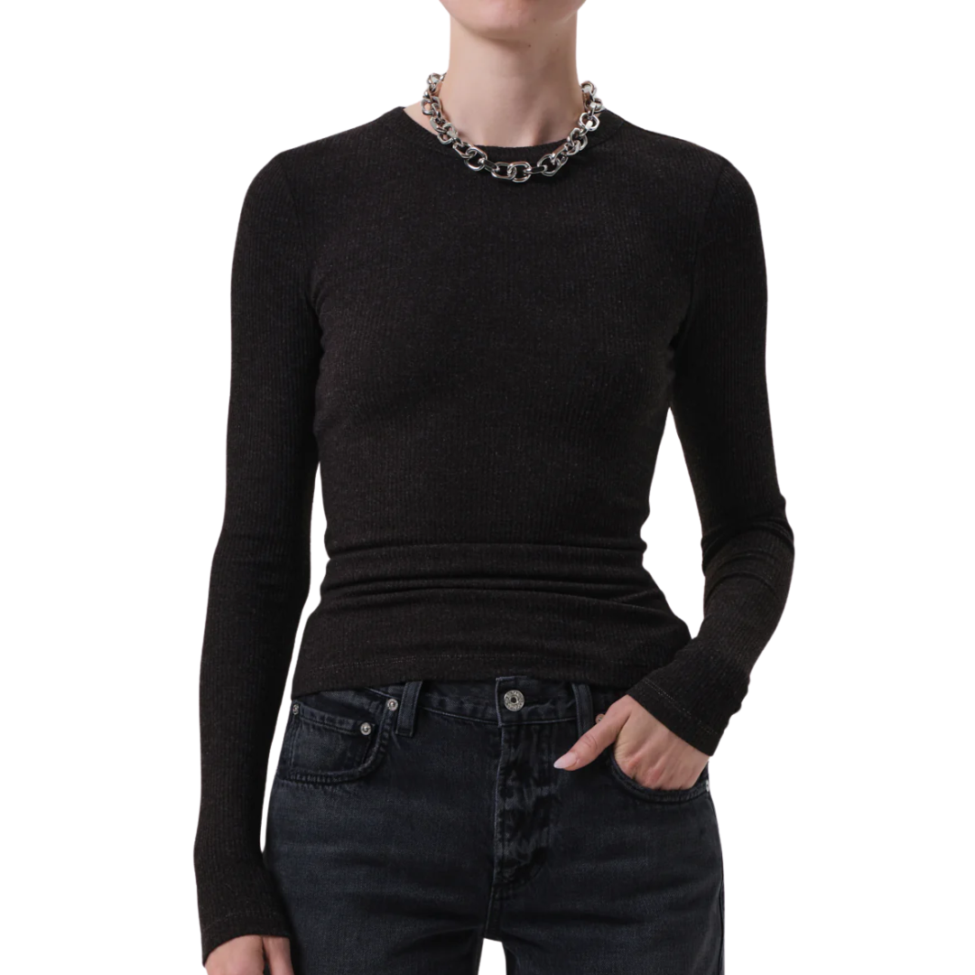 Bina Crewneck in Heather Brown