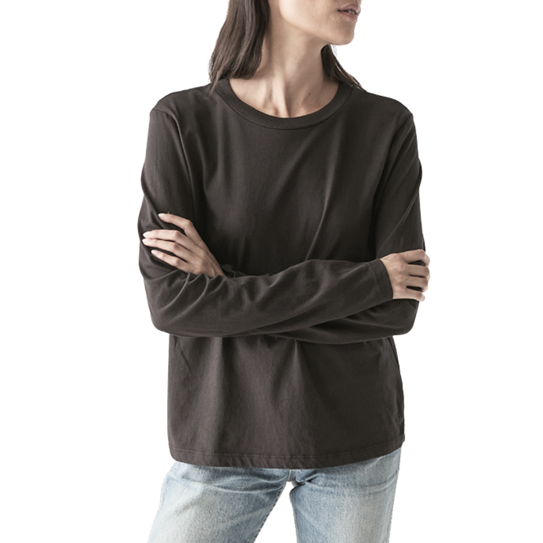 Clarissa Long Sleeve Tee in Charcoal