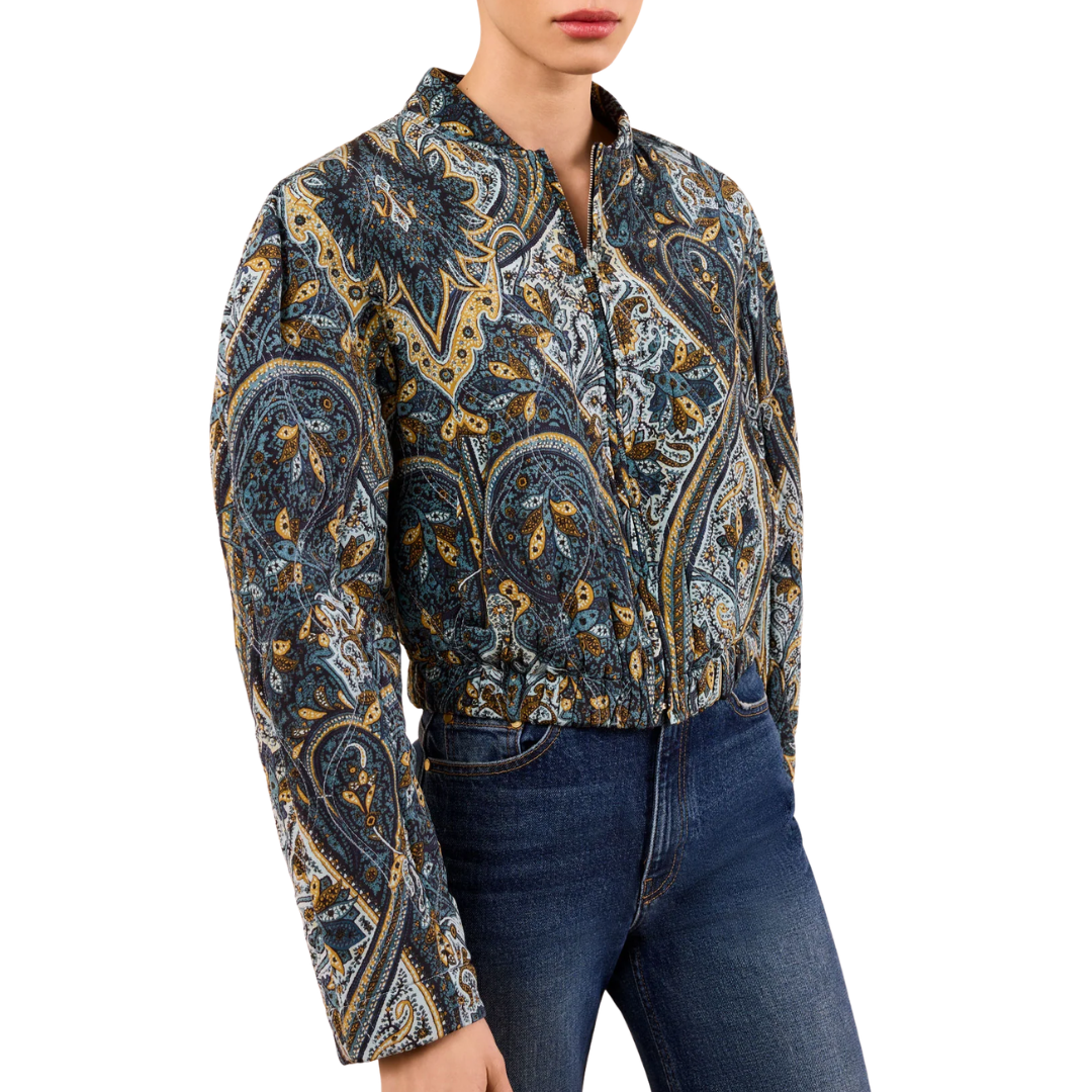 Yara Silk Jacket in Prussian