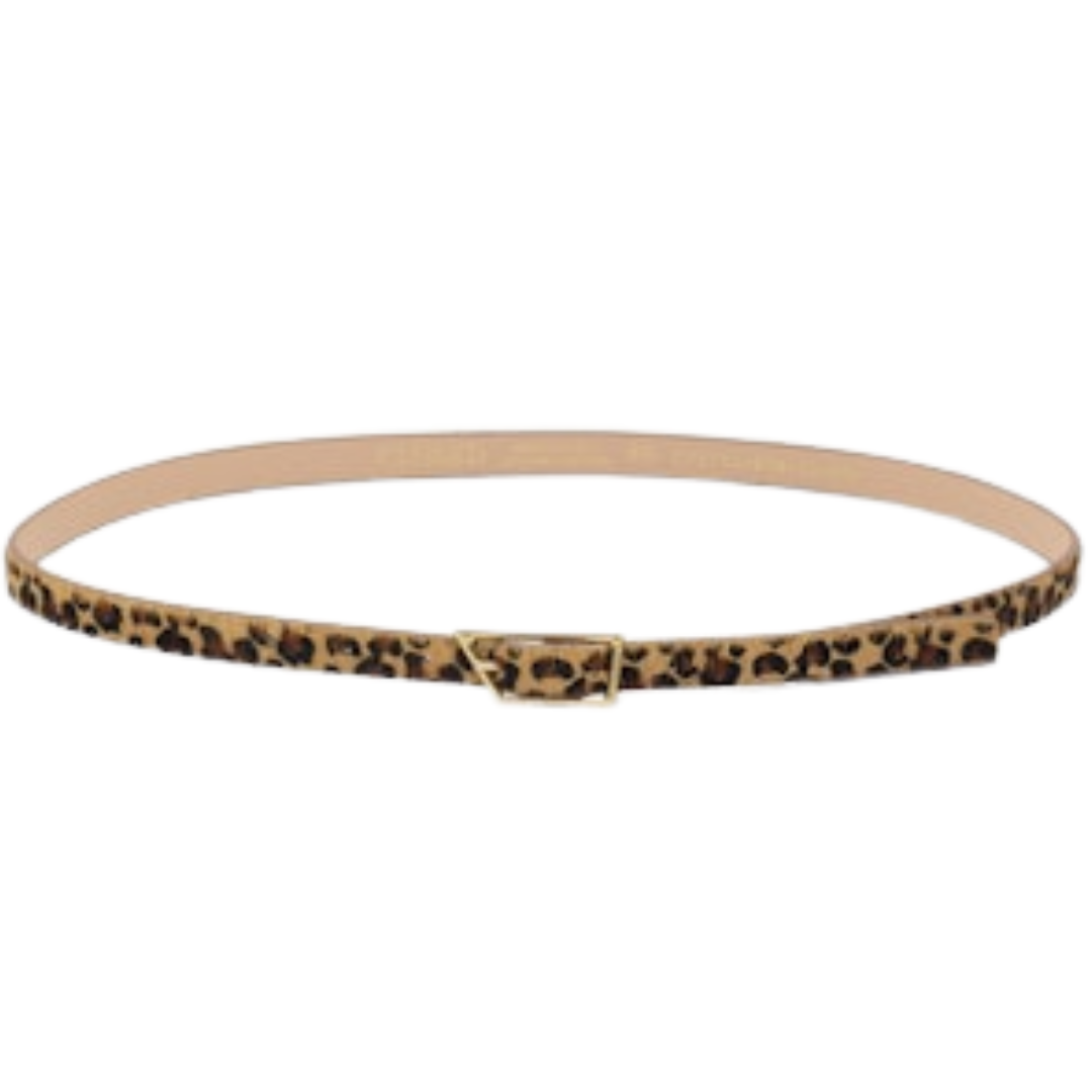 Slim Leather Belt in Urban Beige