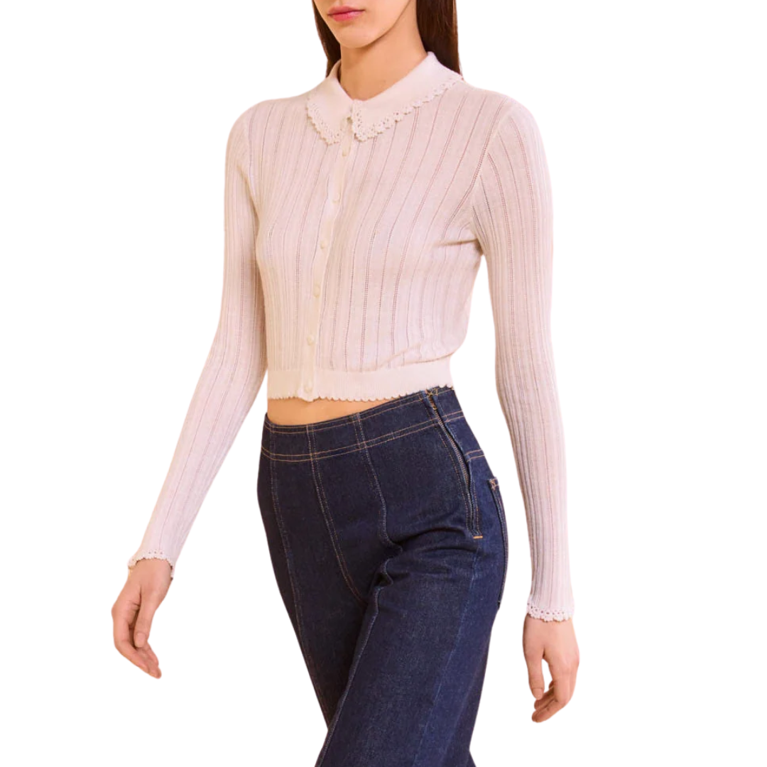 Lottie Knit Cardigan in Pristine