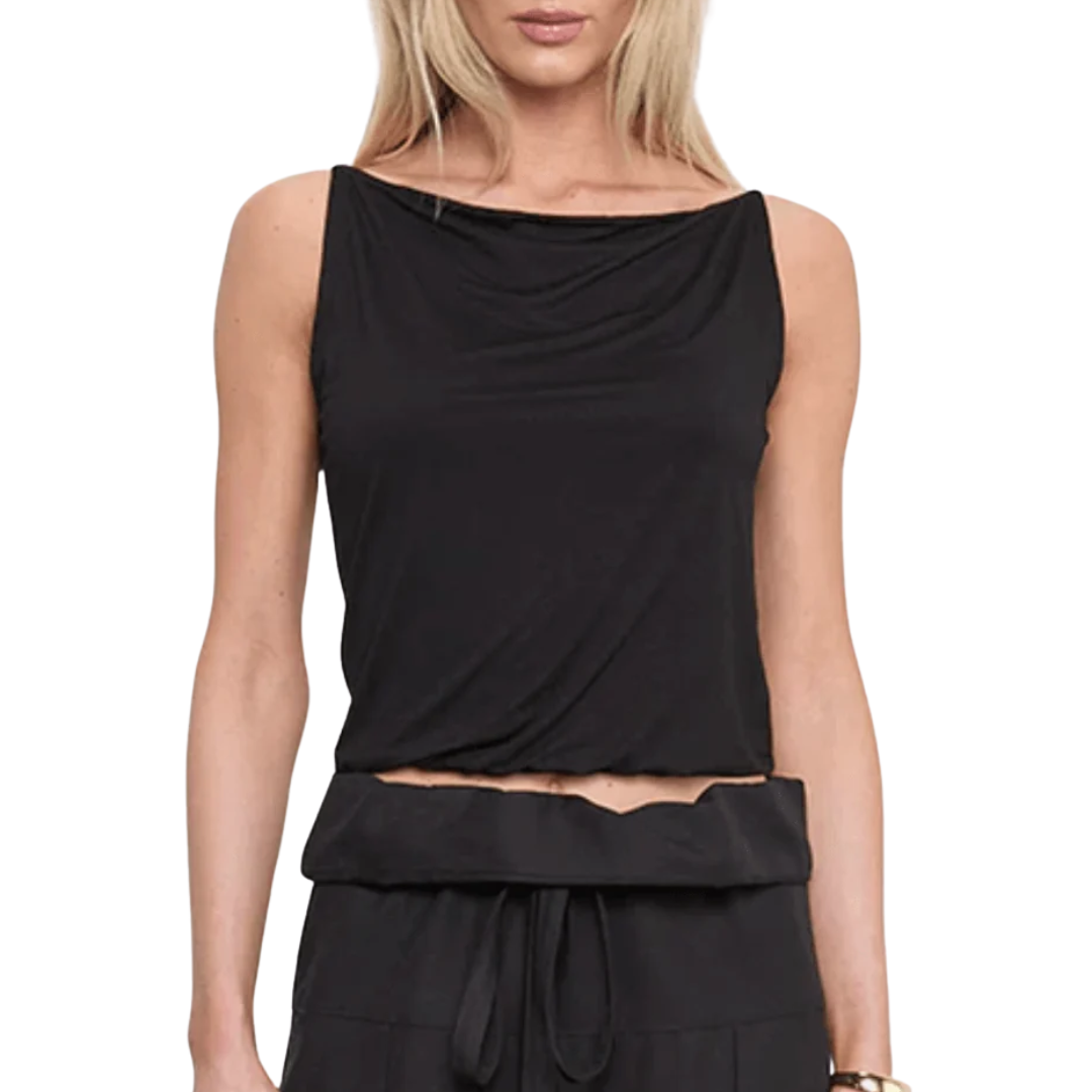 Fluid Jersey Tank in Black