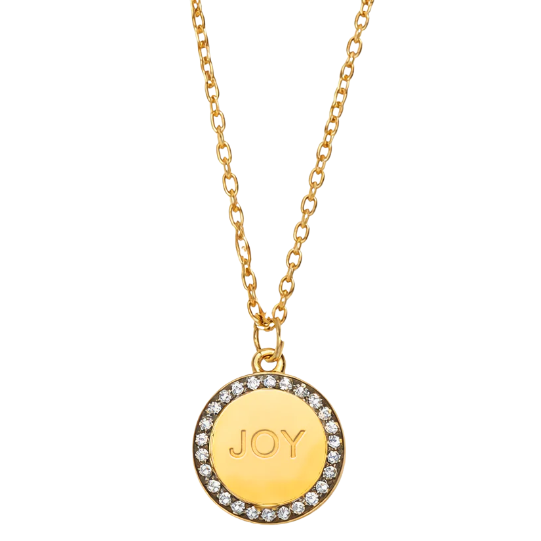 The Joy Pendant Necklace in Gold & Black