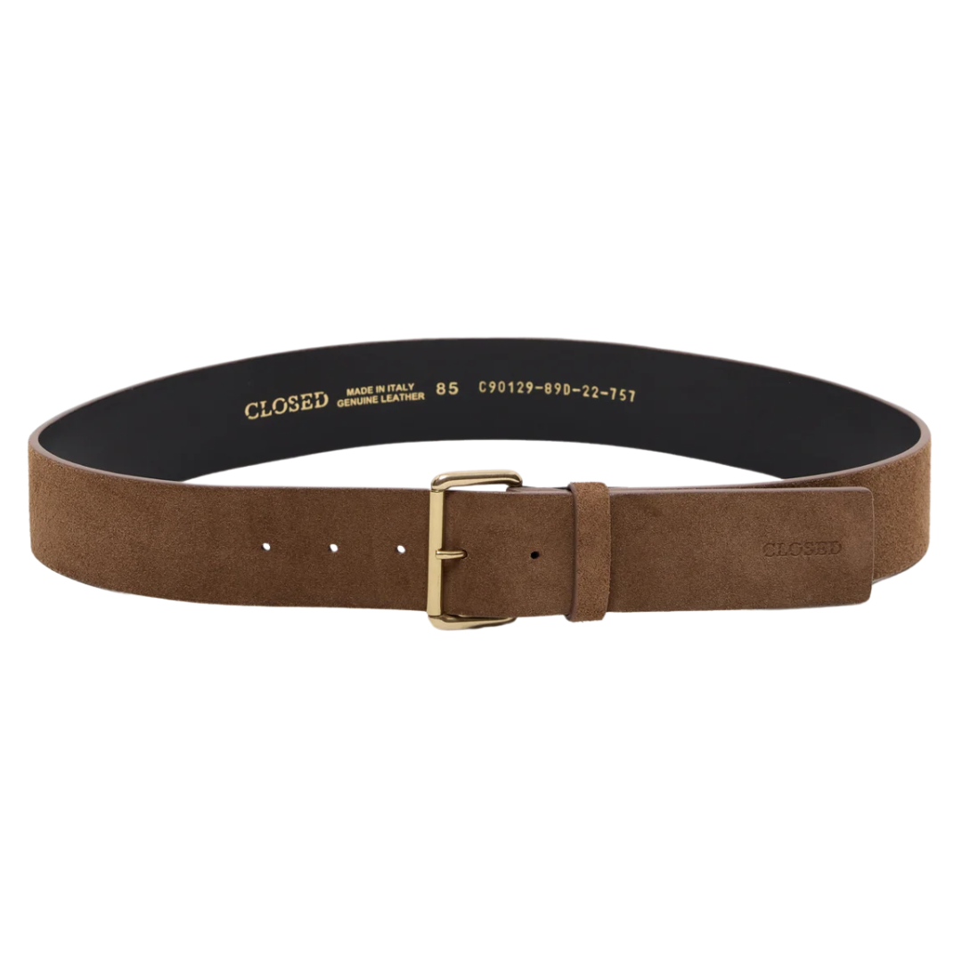Suede Belt in Dark Brown