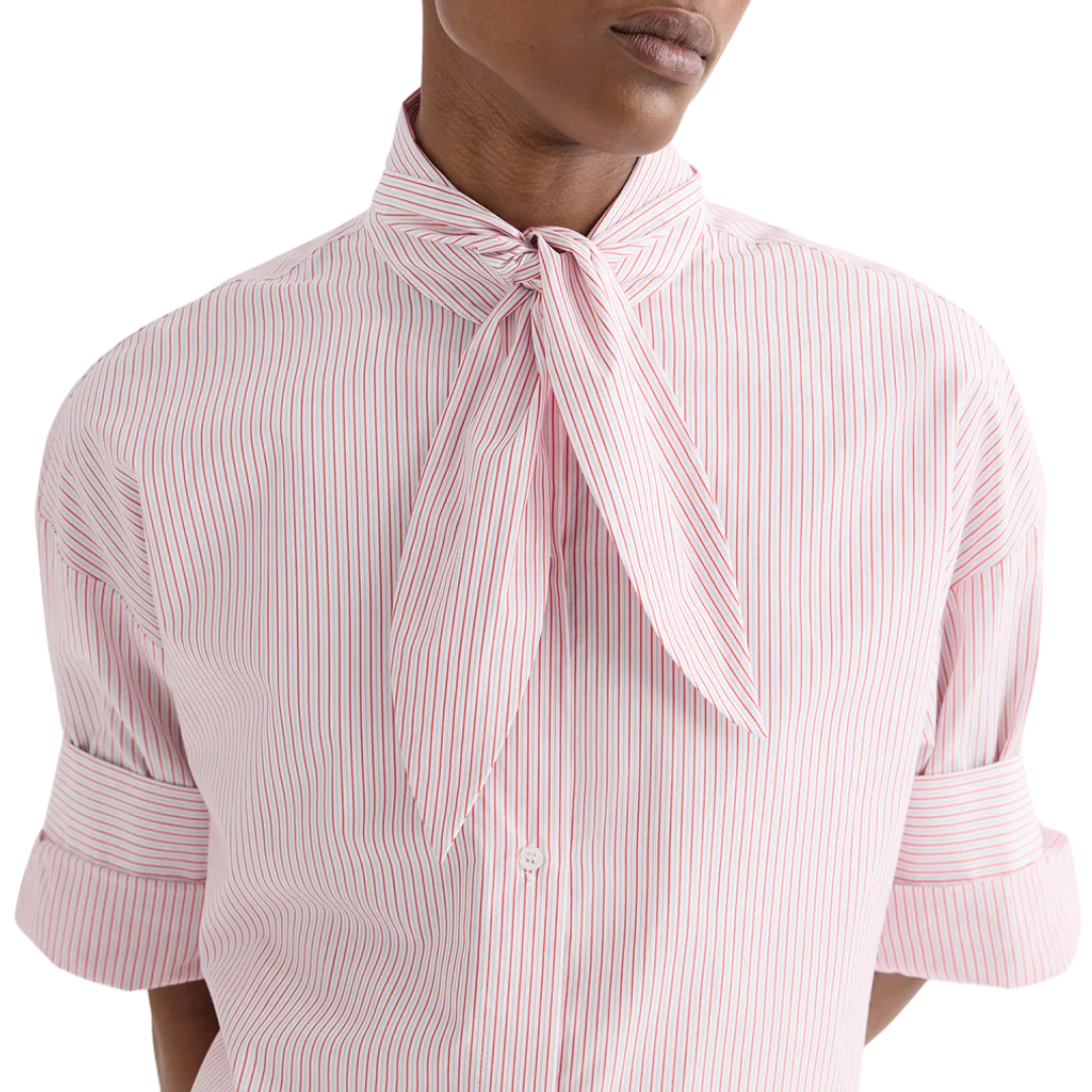 Tie One On Shirt in White/Red
