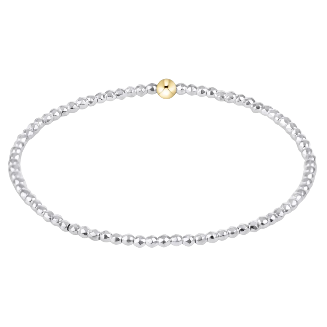 Bright Silver Faceted Hematite 2MM Bead Bracelet