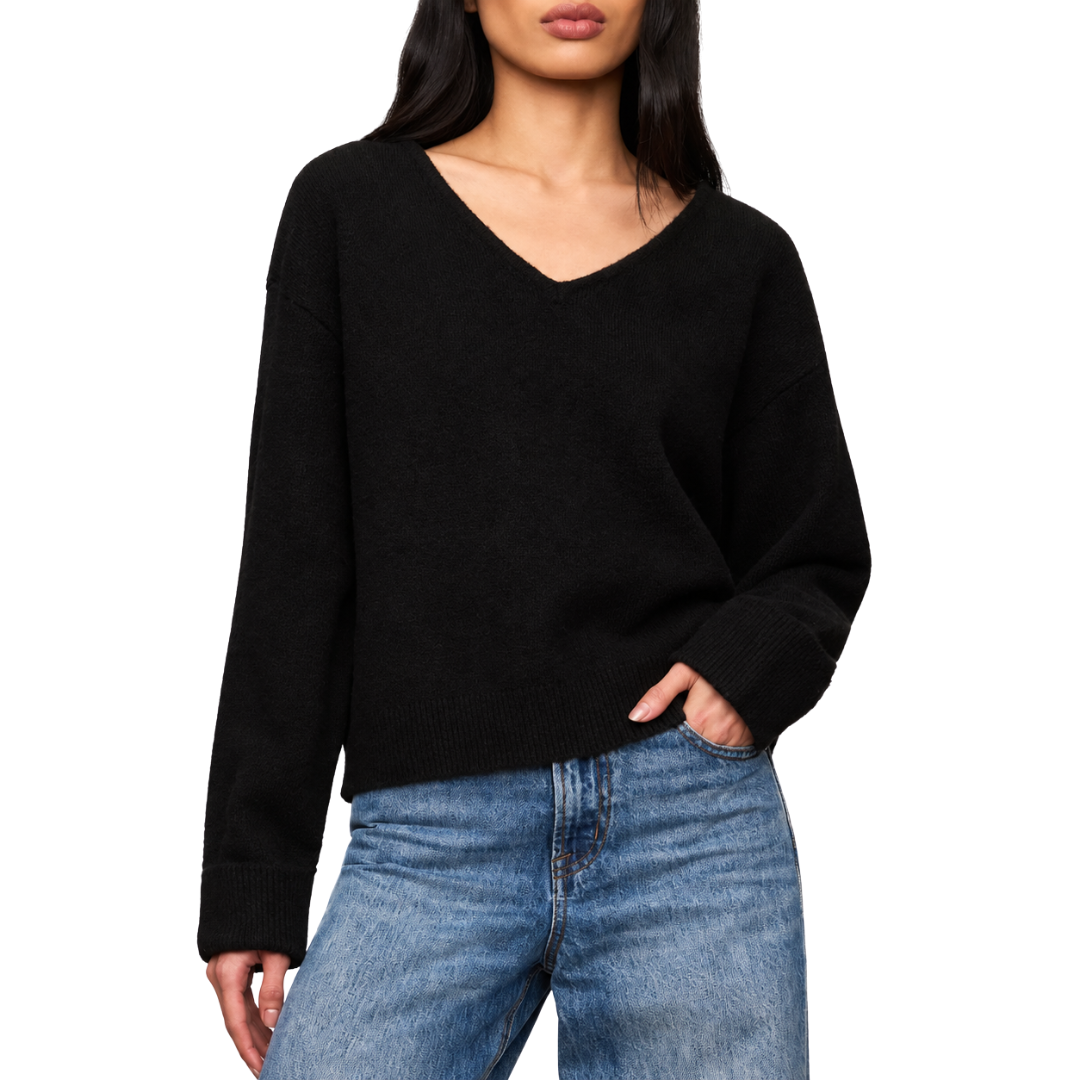 Cerro V-Neck Sweater in Black