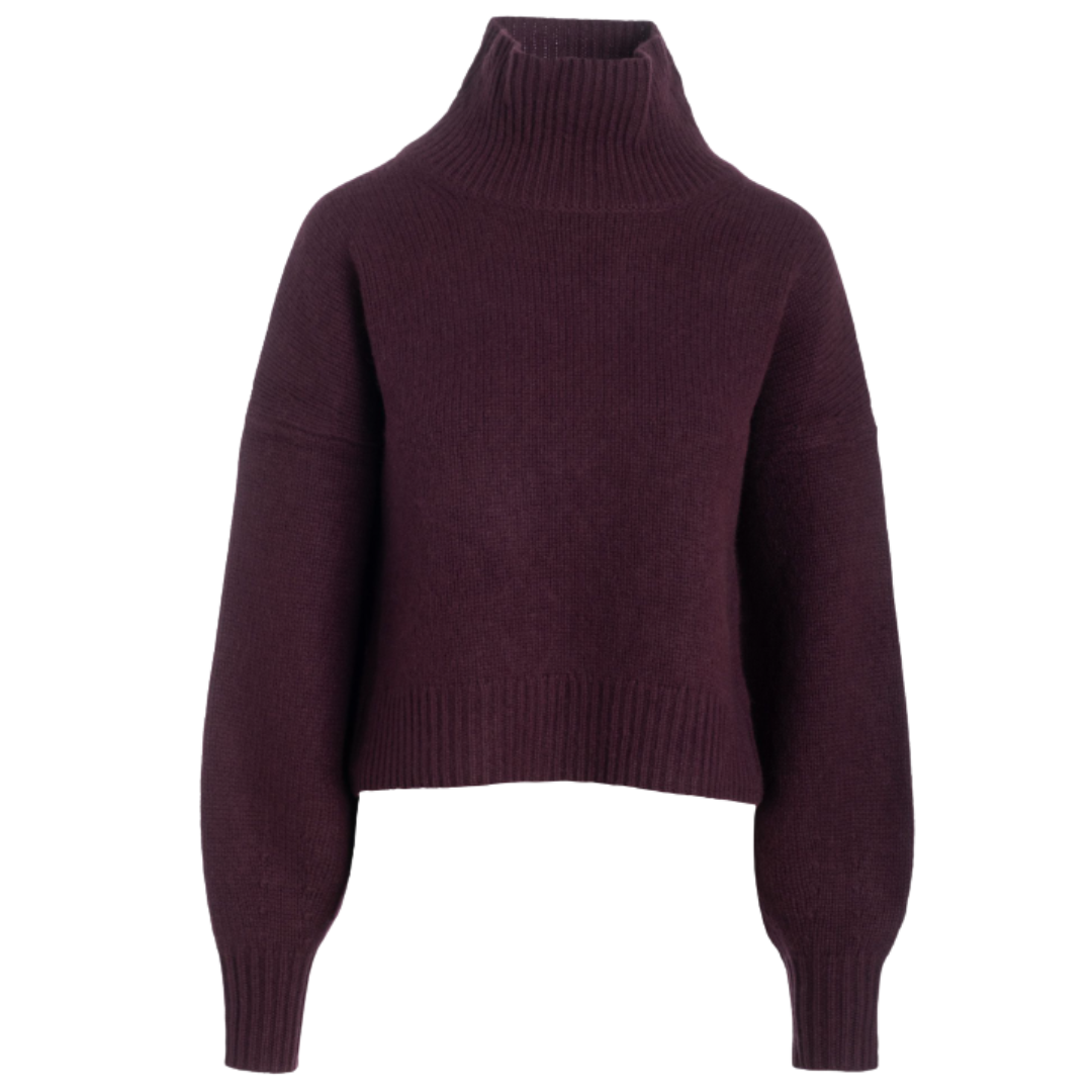 Heirloom Cashmere Oversized Turtleneck in Merlot