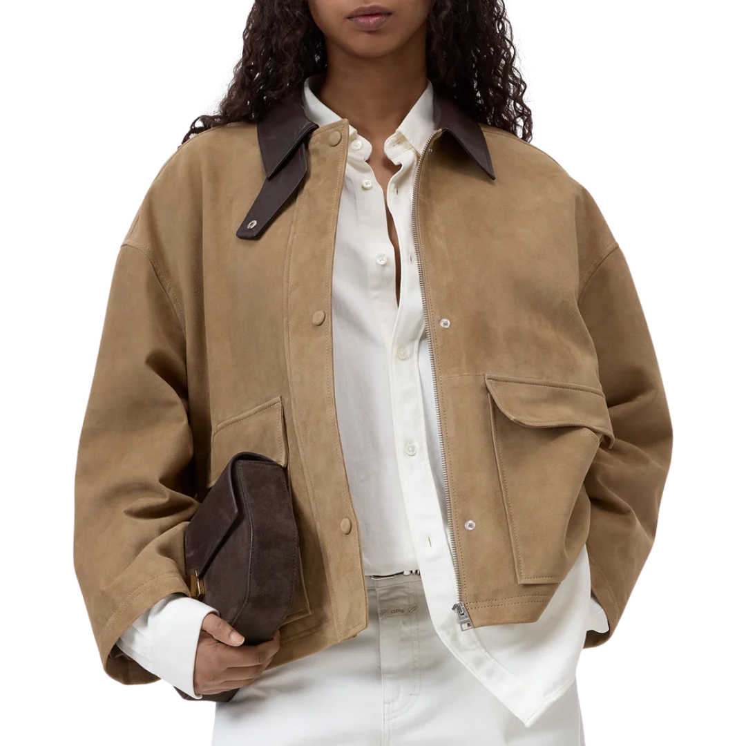 Goatskin Country Jacket in Sand Beige