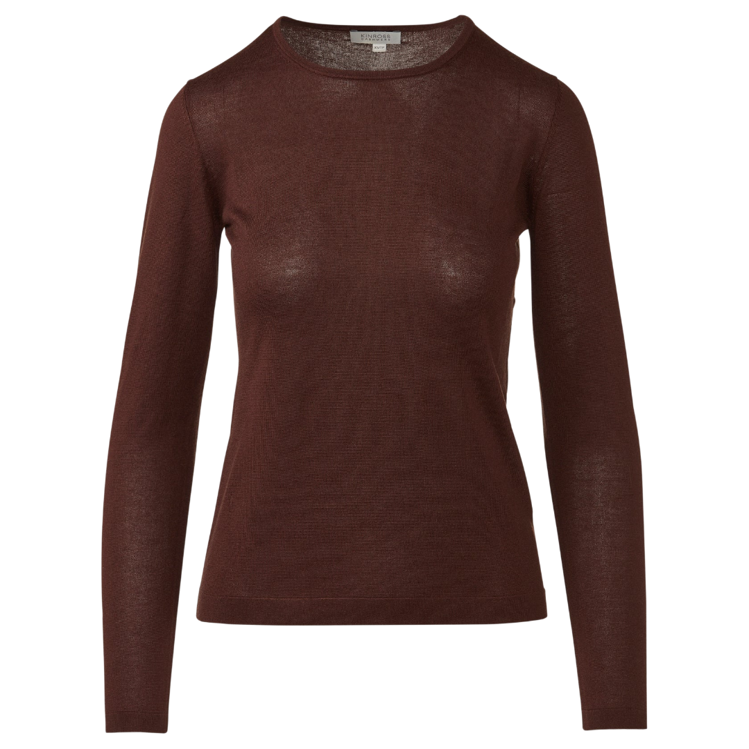 Long Sleeve Crew in Chocolate