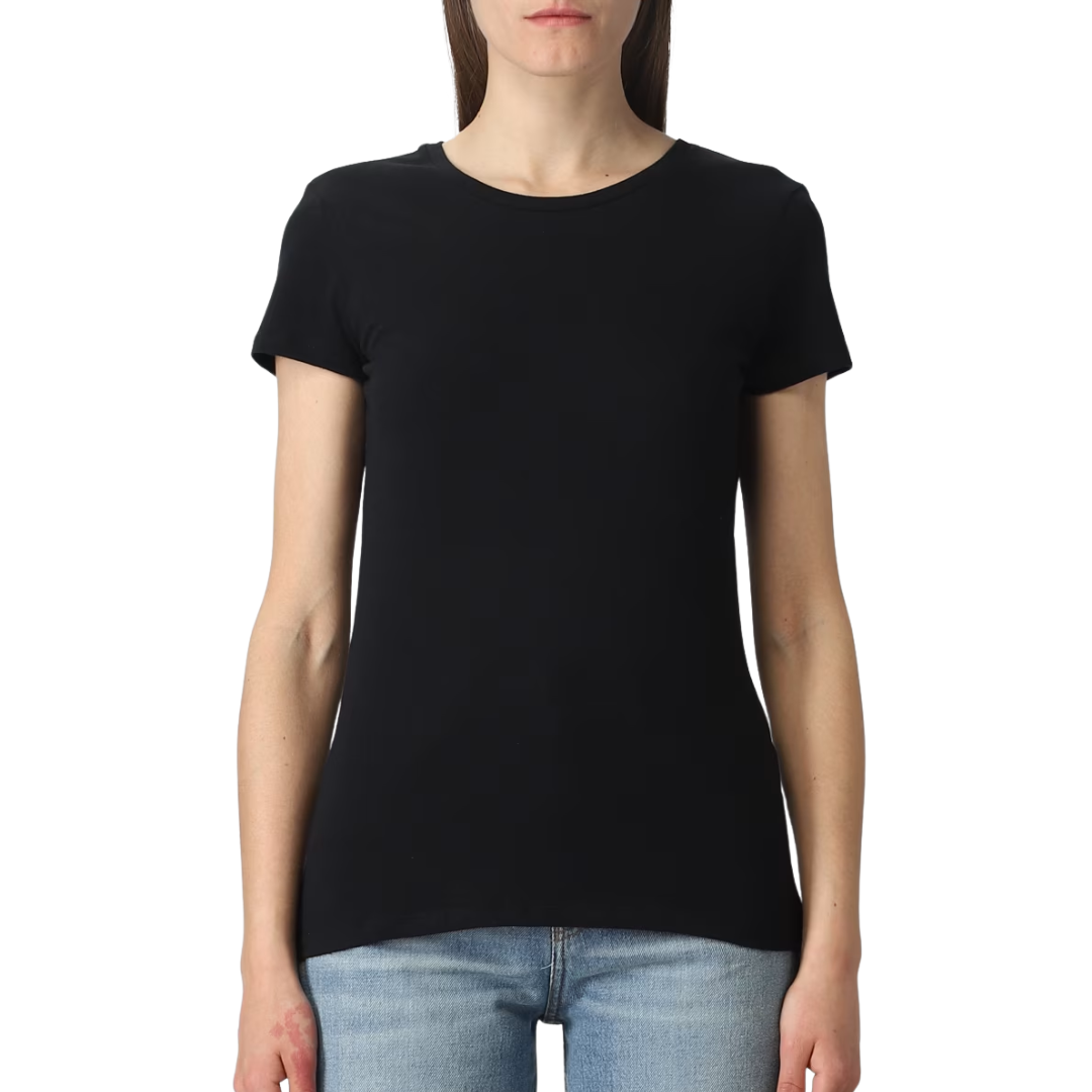 Deluxe Cotton Short Sleeve Crewneck in Noir