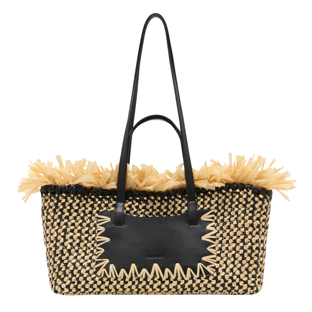 Lali Small East-West Tote in Noir Natural
