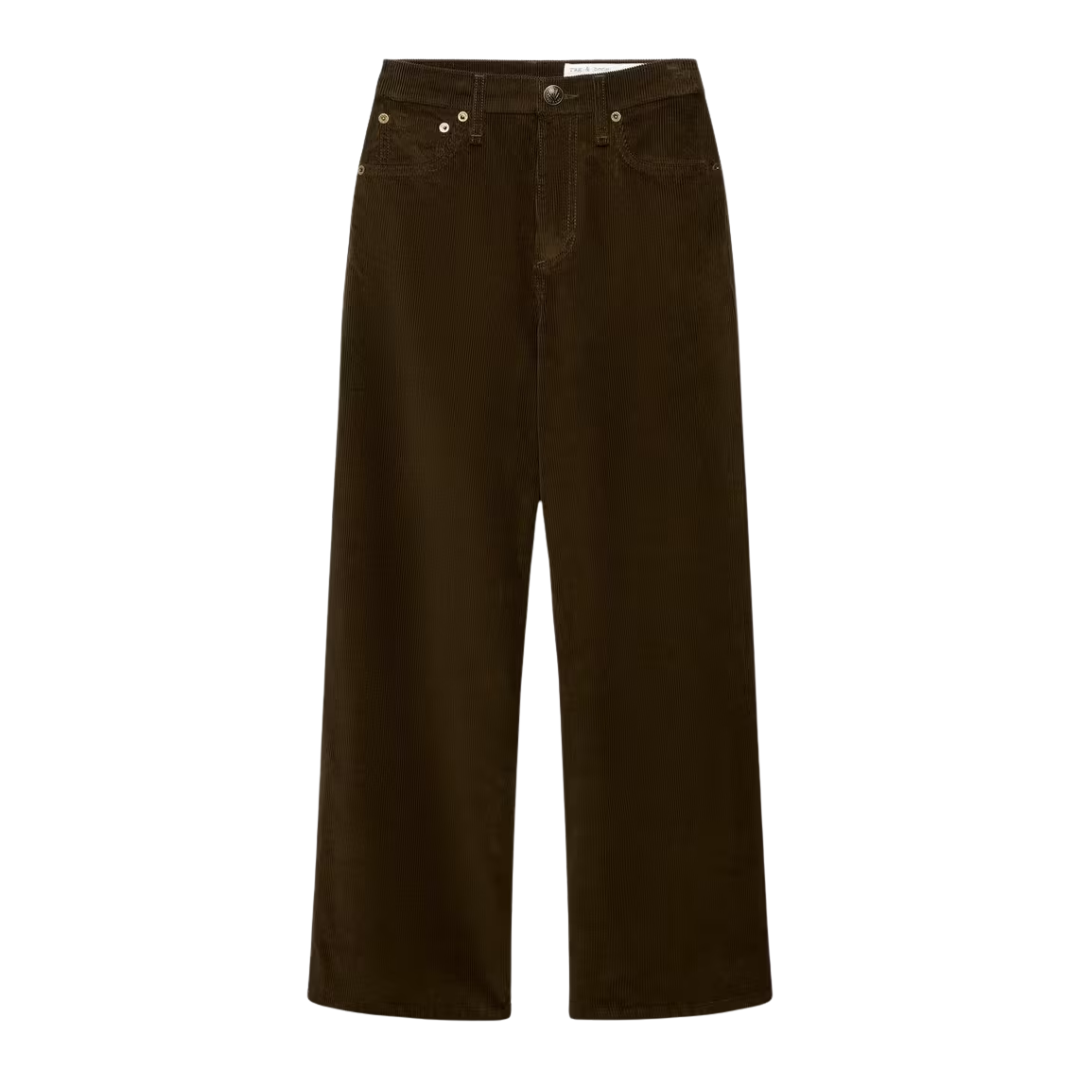Andi Ankle Wide-Leg Corduroy Pants in Balsam