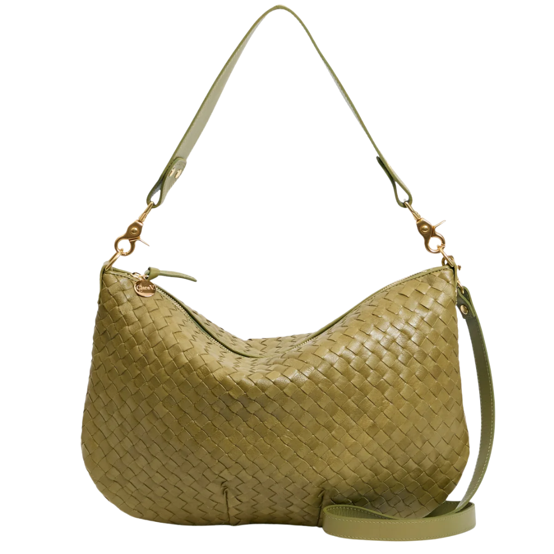 Moyen Messenger in Olive Diagonal Woven