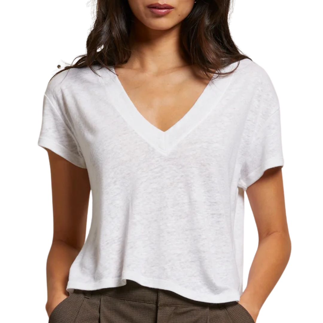 Rosie V-Neck Tee in Natural