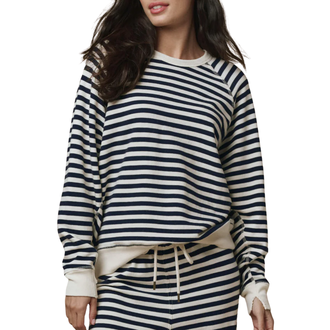 The College Sweatshirt in Navy Sailor Stripe