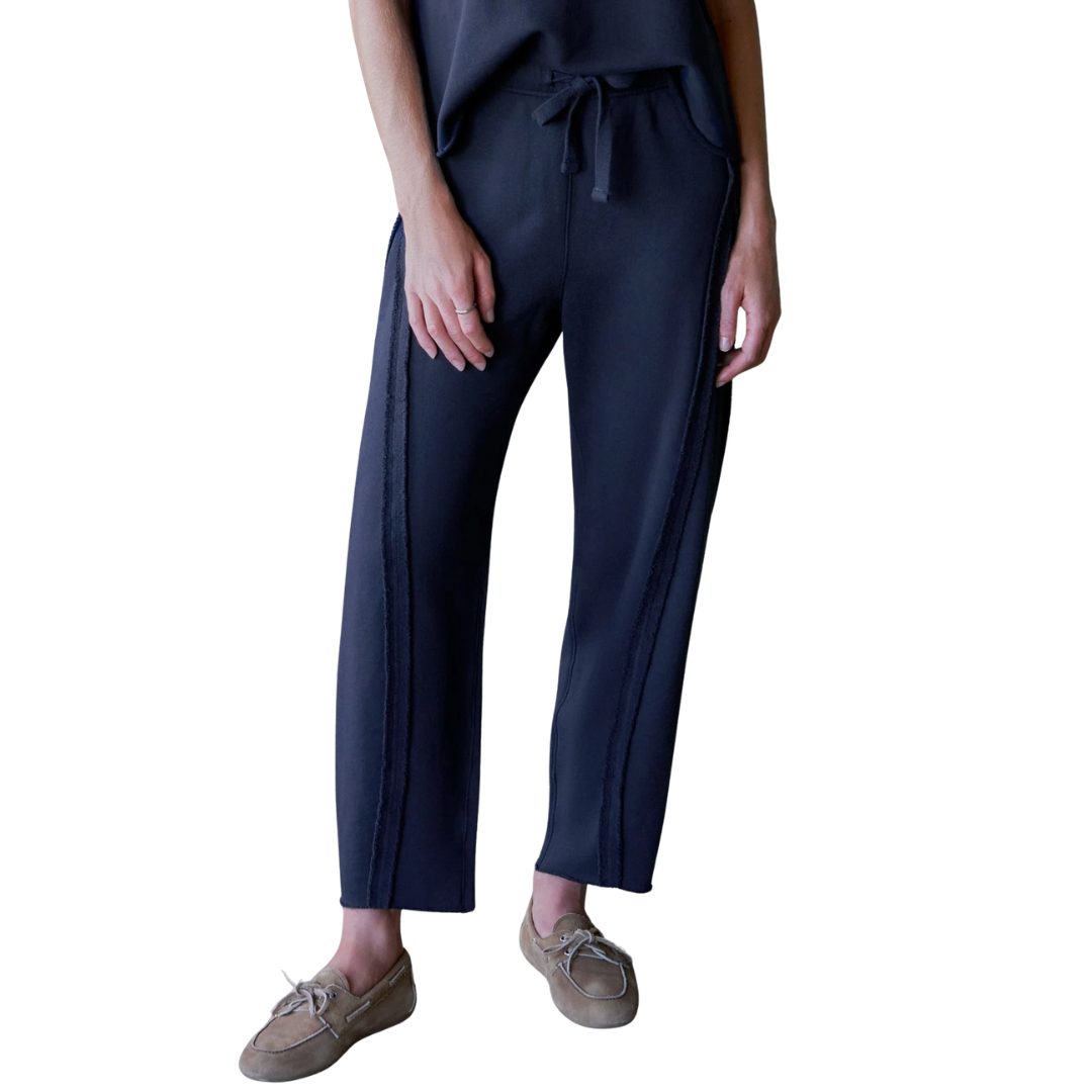 Bibi Barrel Leg Sweatpant in Classic Navy