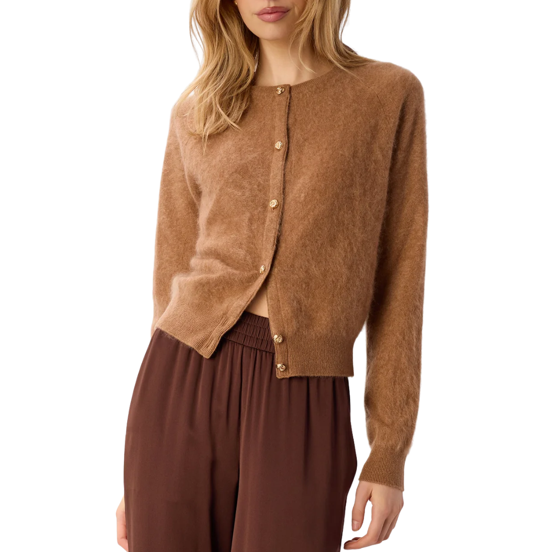 Dorian Cashmere Cardigan in Caramel