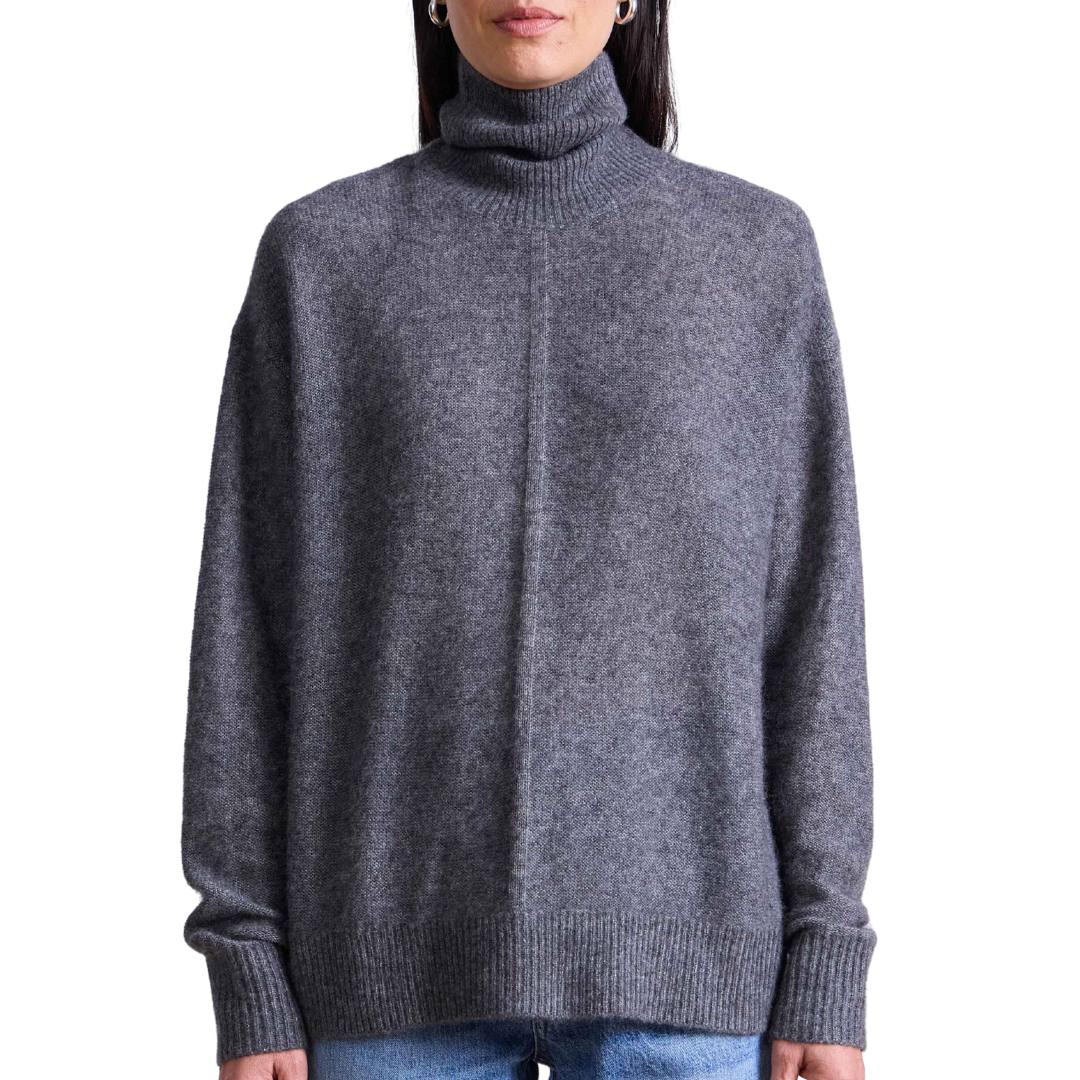 Softest Tissue Weight Turtleneck in Charcoal