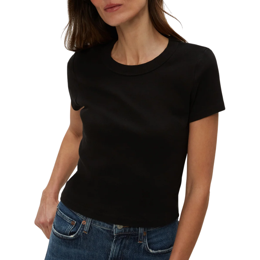 Mimi Crop Tee in Black
