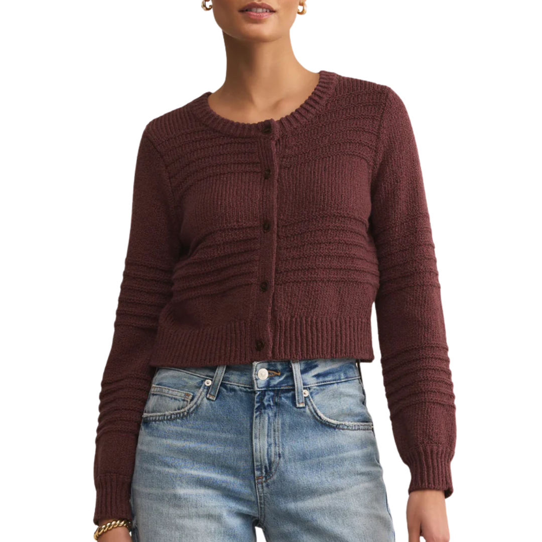 Between The Lines Cardigan in Sandalwood