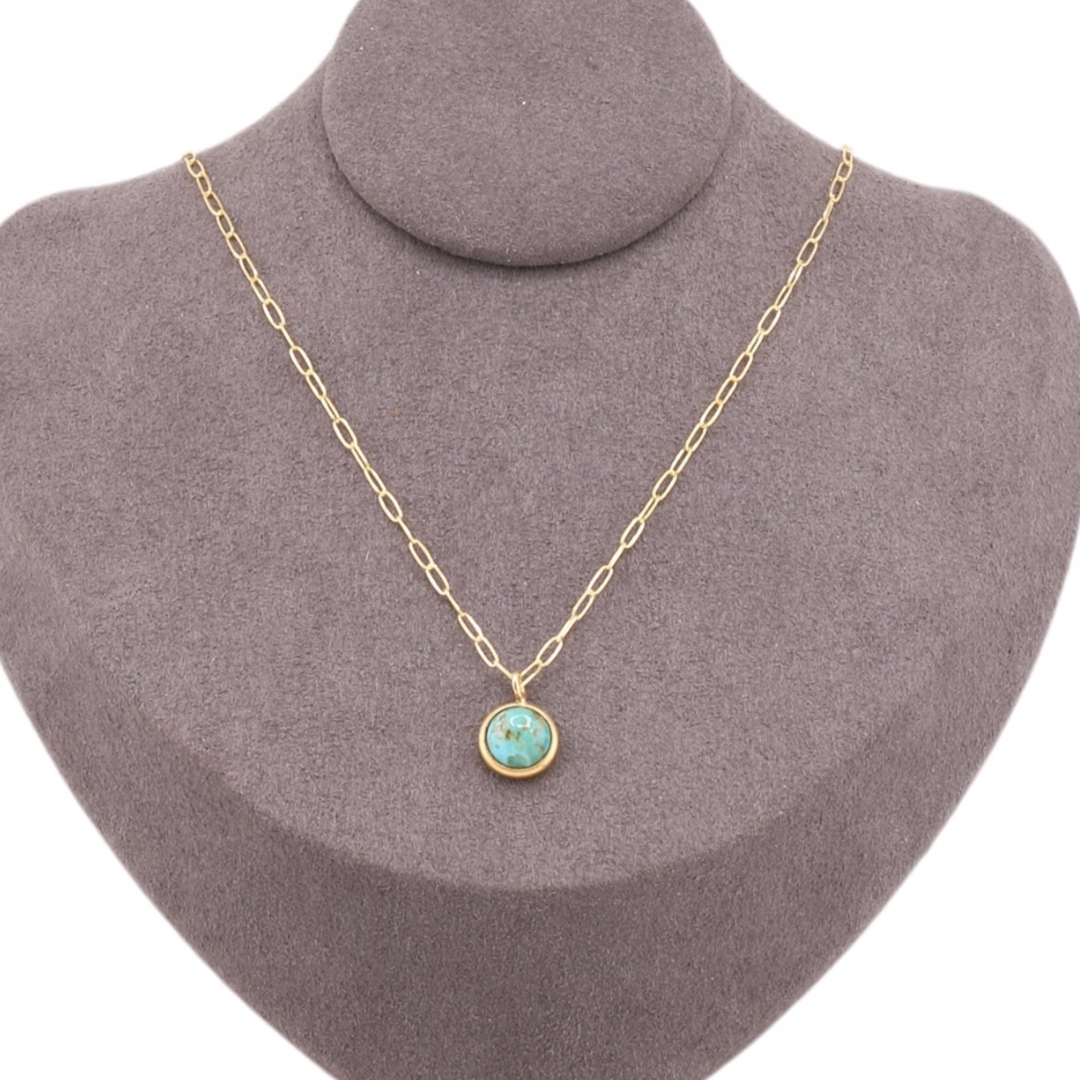 Hyalite Necklace in Turquoise/Demi-Fine Gold
