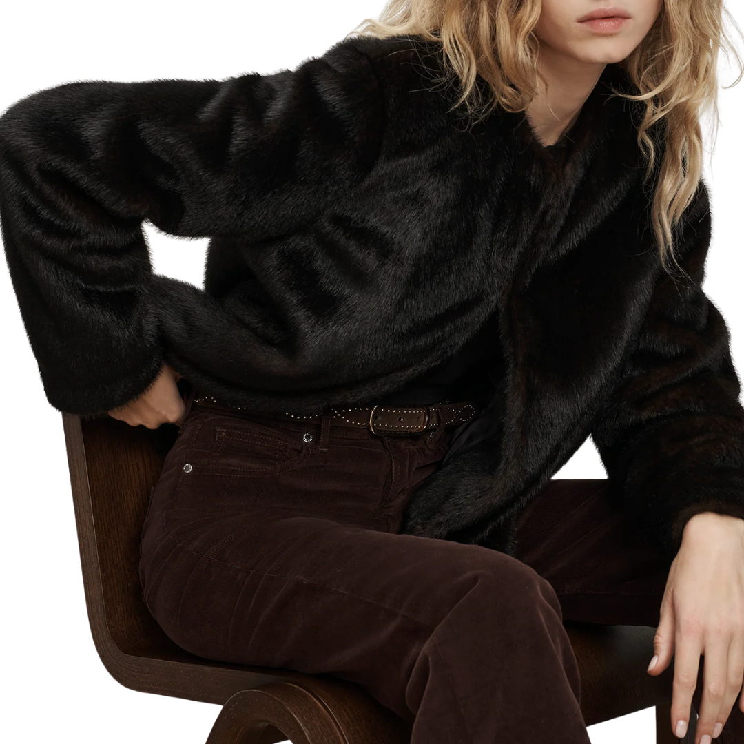 Griselda Faux Fur Coat in Sable