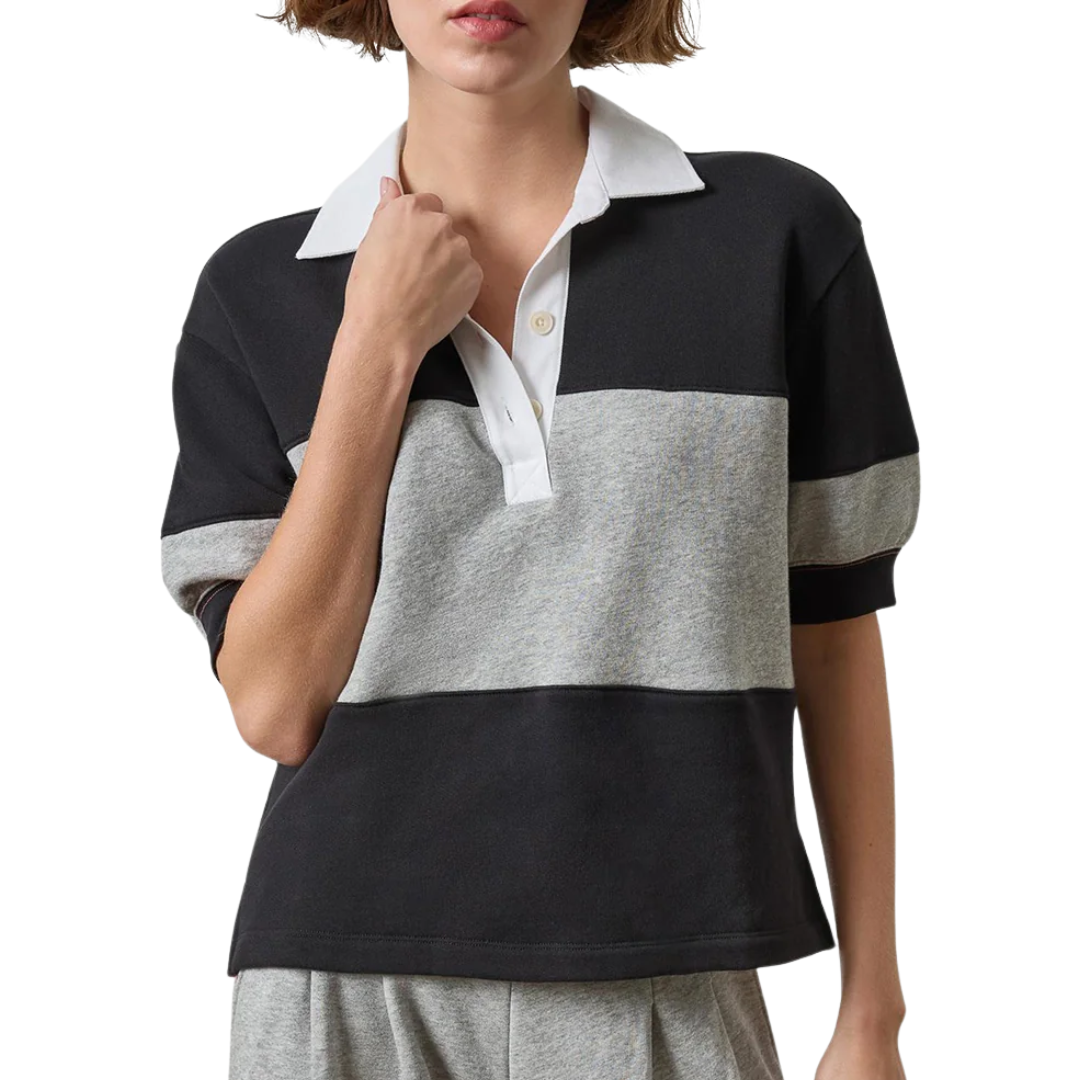 Oversized Elbow Sleeve Rugby in Black