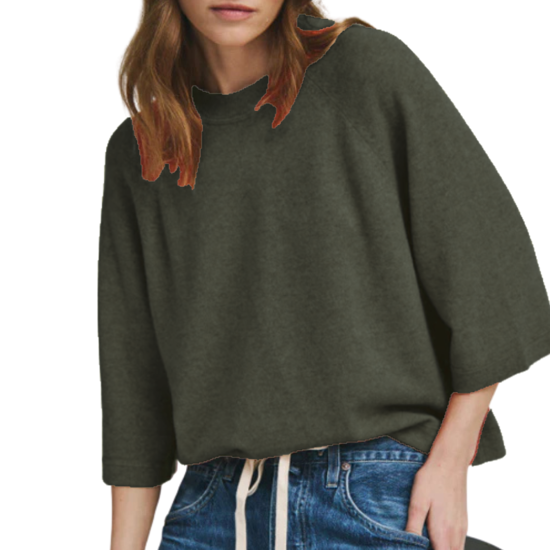 Oversized Elbow Sleeve Tee in Marsh